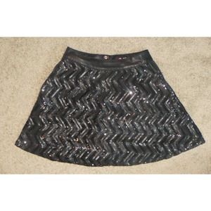 Scissor by Tractr Black Chevron Sequin Girls Skirt
